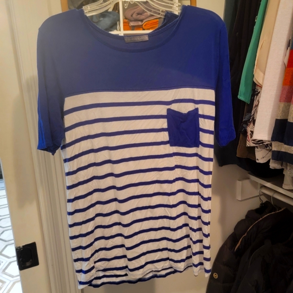 Loveappella Royal Blue Striped Tee